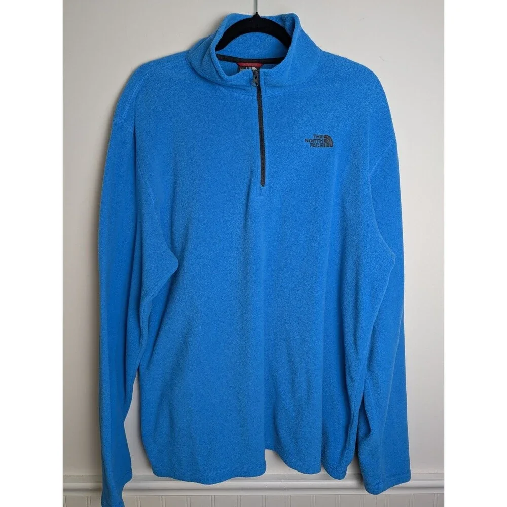 The North Face Blue Mens Quarter-Zip Fleece Pullover Polartec Size XL Outdoors